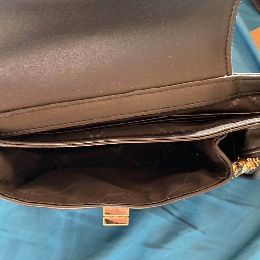 Steve Madden Black gold adjustable removable strap  Blexxy Crossbody Bag Purse - Picture 7 of 11